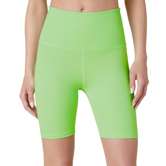 Beyond Yoga Spacedye High Waisted Biker Shorts Matcha Green Run Walk Gym Sz S - Picture 1 of 6
